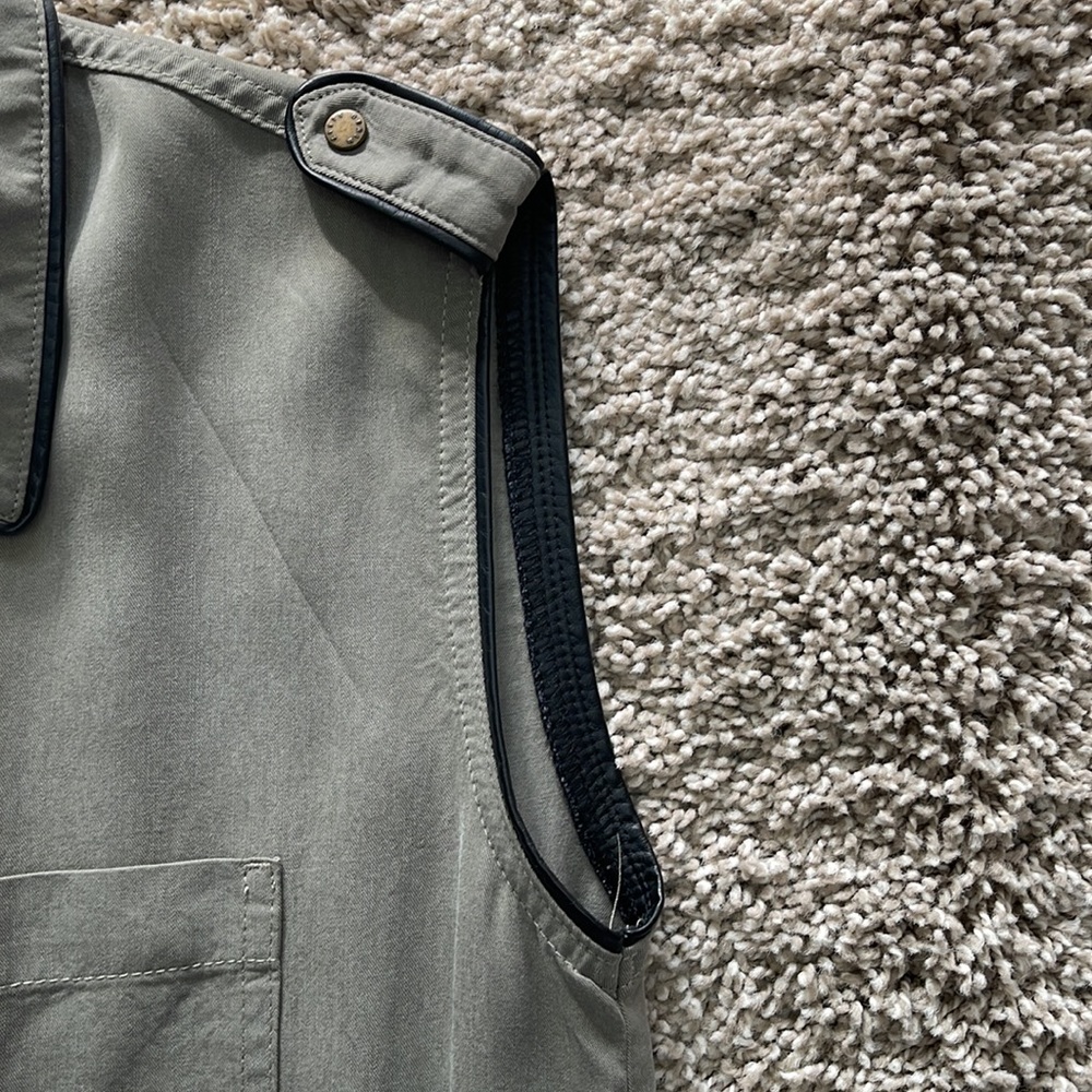 Zara Basic Army Green Jumpsuit, Size Small - image 6